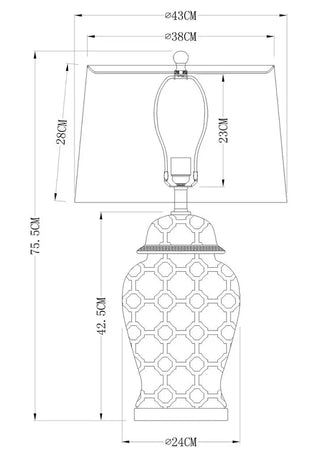 Lucca Blue & White Jar Shaped Lamp & Shade ETA 05/11/2025