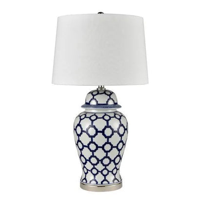 Lucca Blue & White Jar Shaped Lamp & Shade ETA 05/11/2025
