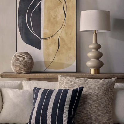 Linden Sandstone Table Lamp & Linen Shade ETA 03/10/2025