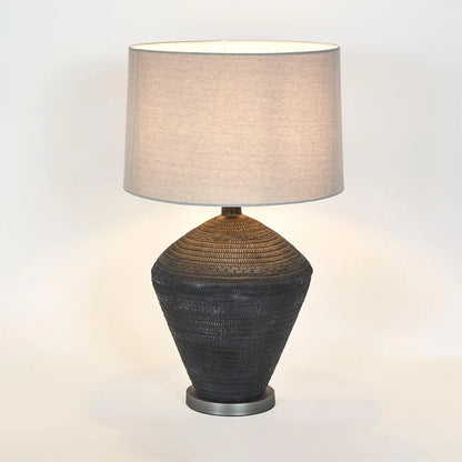 Meridien Black Lamp with Natural Linen Shade  PRE ORDER ETA 03/10/2025