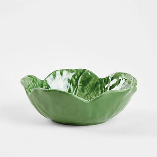 Luxe Cabbage Leaf Green Melamine Bowls Set of 12