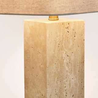 Imperial Travertine Table Lamp with Natural Linen Shade ETA 05/11/2025