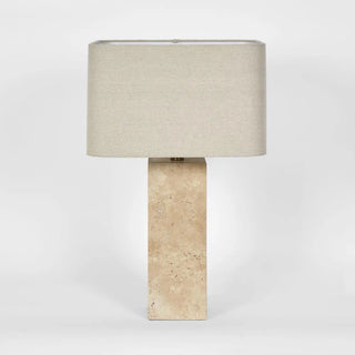 Imperial Travertine Table Lamp with Natural Linen Shade ETA 05/11/2025