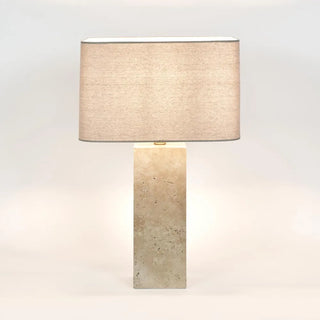 Imperial Travertine Table Lamp with Natural Linen Shade ETA 05/11/2025