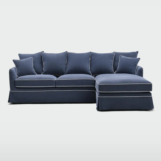 Noosa 3 Seater Right Chaise Sofa Navy ETA 23/12/2025