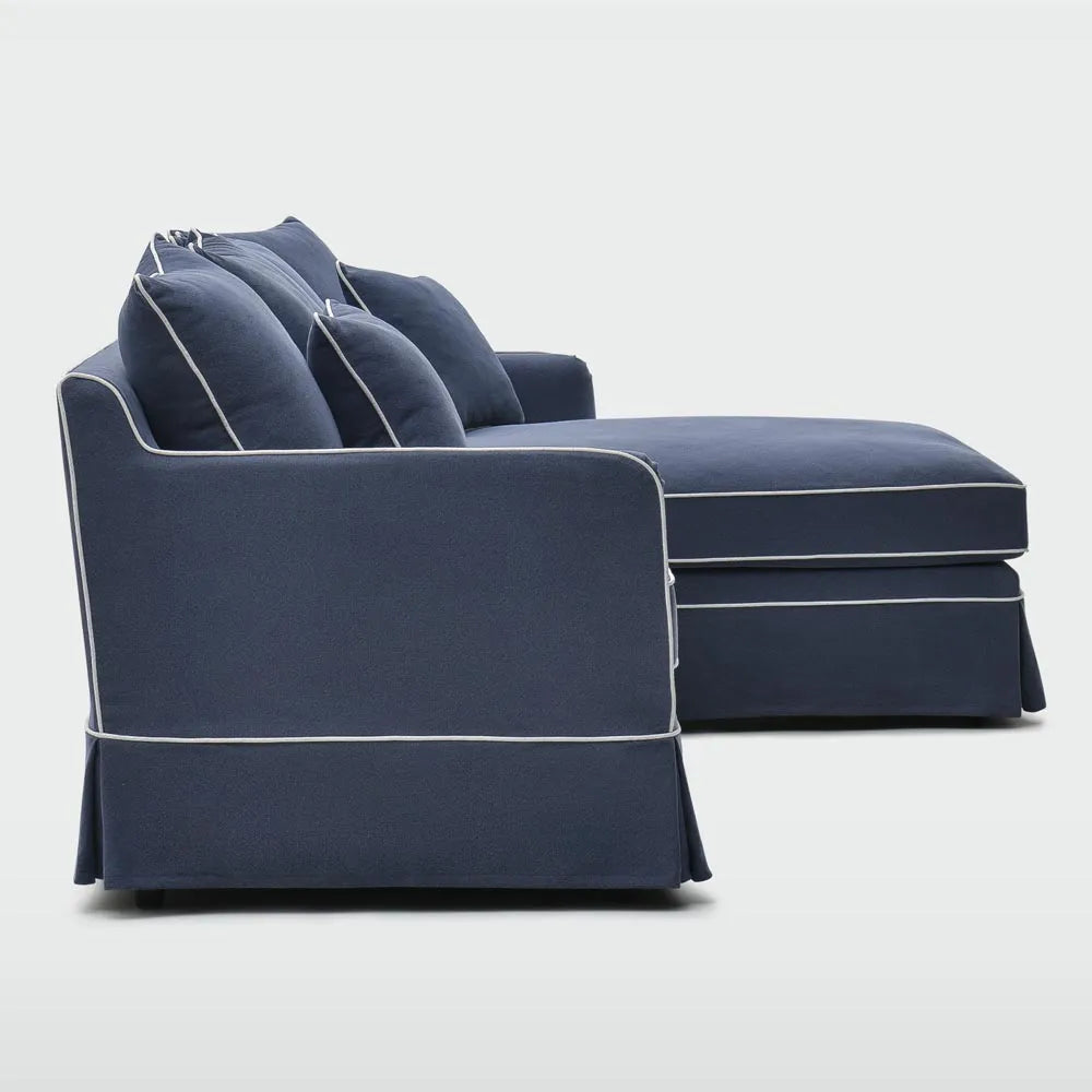 Noosa 3 Seater Right Chaise Sofa Navy ETA 23/12/2025