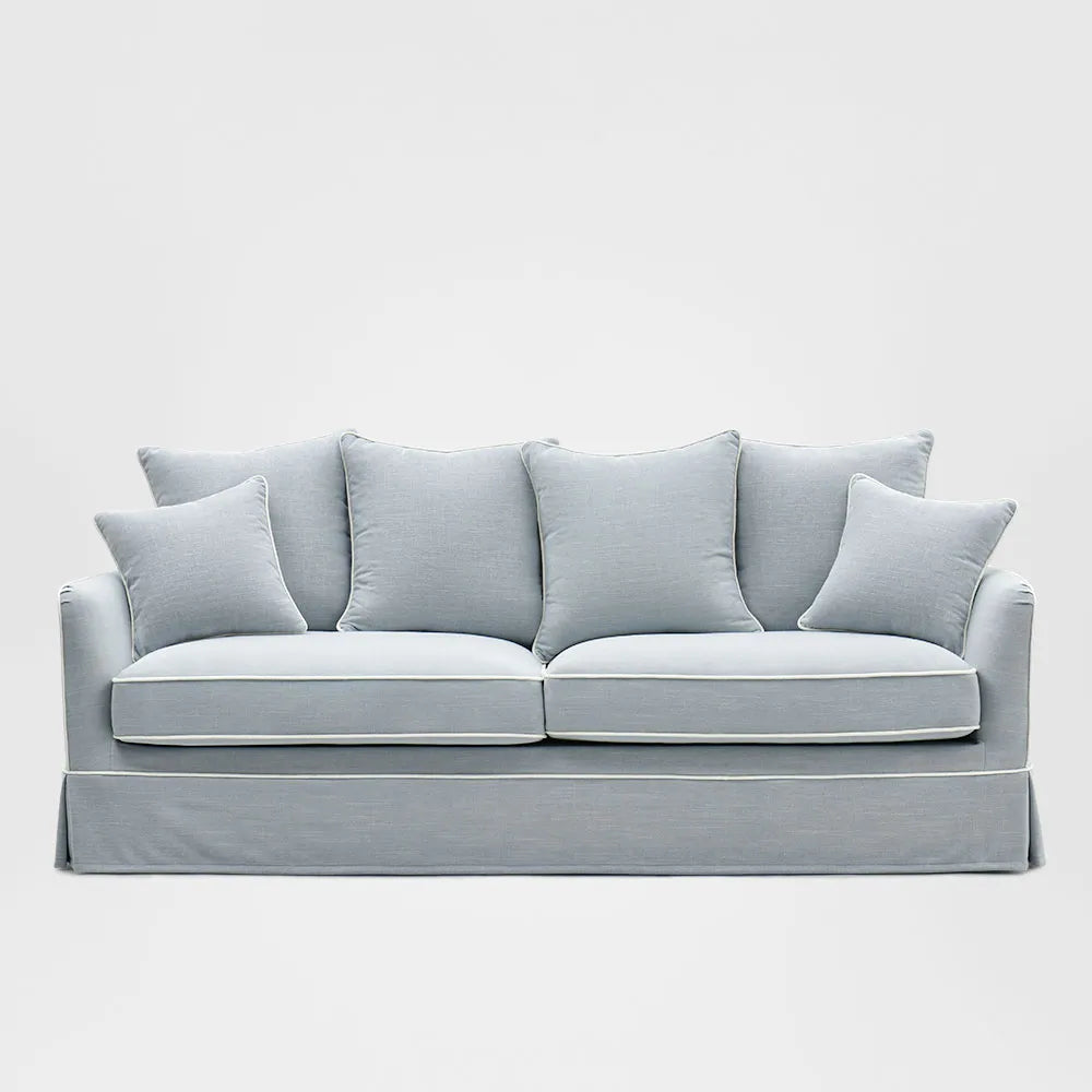 Noosa Hamptons 3 Seat Sofa Beach W/White Piping