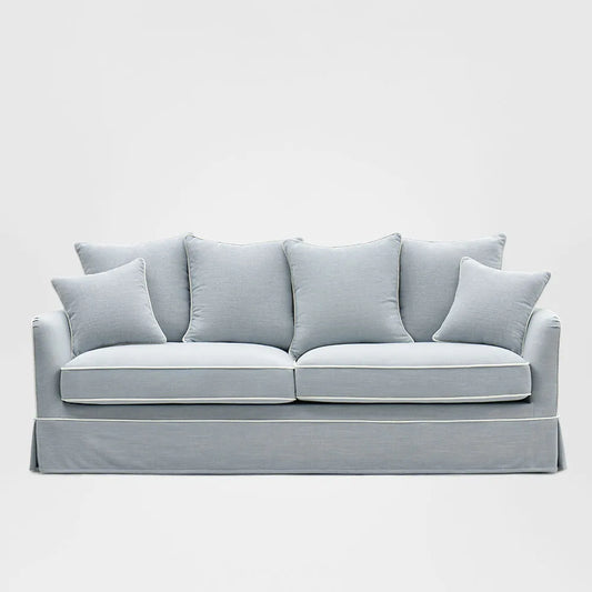 Noosa Hamptons 3 Seat Sofa Beach W/White Piping