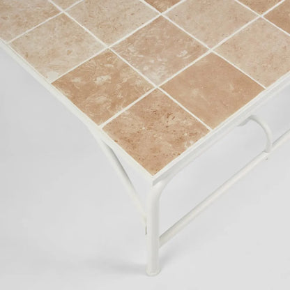 Wira Coffee Table Outdoor Iron White with tiled top PRE ORDER ETA 12/11/2025