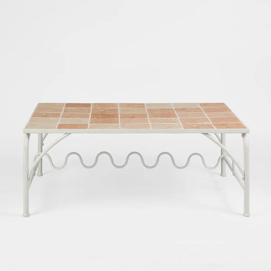 Wira Coffee Table Outdoor Iron White with tiled top PRE ORDER ETA 12/11/2025