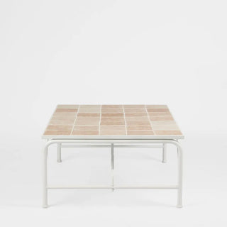 Wira Coffee Table Outdoor Iron White with tiled top