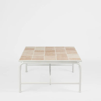 Wira Coffee Table Outdoor Iron White with tiled top PRE ORDER ETA 12/11/2025