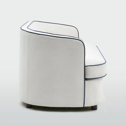 Brighton Hamptons 3 seat sofa Ivory with blue piping