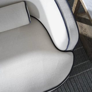 Brighton Hamptons 3 seat sofa Ivory with blue piping
