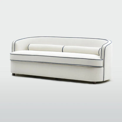 Brighton Hamptons 3 seat sofa Ivory with blue piping