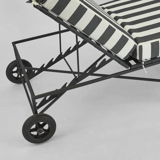 Sheffield Sunlounge Outdoor Bed Iron B/W Stripe Cushion PRE ORDER ETA 8/04/2026