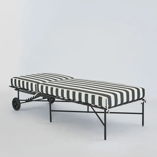 Sheffield Sunlounge Outdoor Bed Iron B/W Stripe Cushion PRE ORDER ETA 8/04/2026