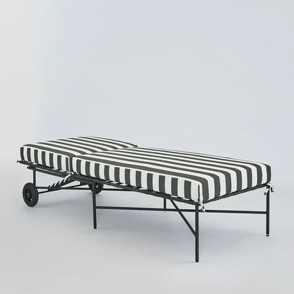 Sheffield Sunlounge Outdoor Bed Iron B/W Stripe Cushion PRE ORDER ETA 08/10/2025