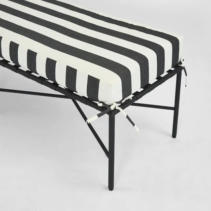 Sheffield Bench Outdoor Iron B/W Stripe Cushion PRE ORDER ETA 08/10/2025