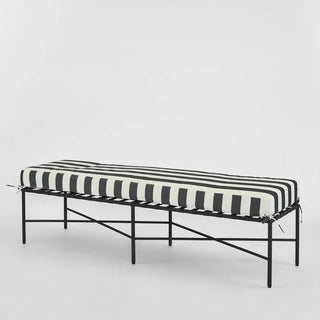 Sheffield Bench Outdoor Iron B/W Stripe Cushion PRE ORDER ETA 8/04/2026