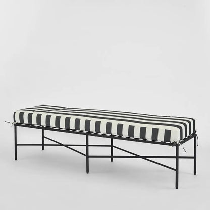 Sheffield Bench Outdoor Iron B/W Stripe Cushion PRE ORDER ETA 08/10/2025