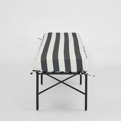 Sheffield Bench Outdoor Iron B/W Stripe Cushion PRE ORDER ETA 08/10/2025