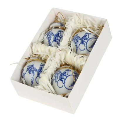 Chinoiserie Monkey Ginger Jar Christmas Ornaments Box of 4