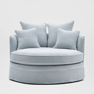 Noosa Hamptons Snuggle Chair Beach with white piping ETA 14/03/2026