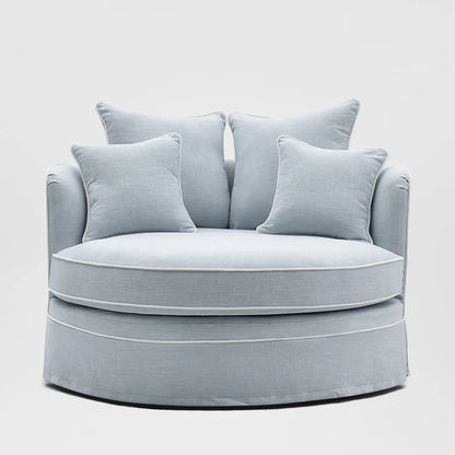 Noosa Hamptons Snuggle Chair Beach with white piping ETA 30/01/2026
