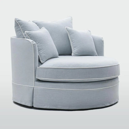 Noosa Hamptons Snuggle Chair Beach with white piping ETA 30/01/2026