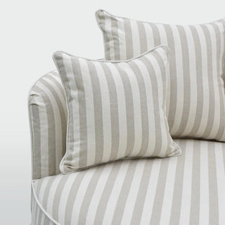Noosa Hamptons Snuggle Chair Natural Stripe with White piping ETA 14/03/2026