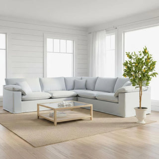 Norfolk 5 Seater Modular Sofa Beach w/White piping PRE ORDER ETA 15/7/26