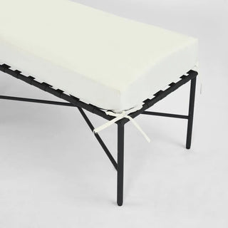 Sheffield Bench Outdoor Iron White Cushion