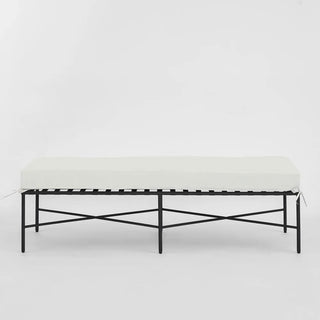 Sheffield Bench Outdoor Iron White Cushion