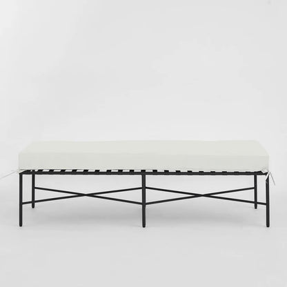 Sheffield Bench Outdoor Iron White Cushion PRE ORDER ETA 08/10/2025