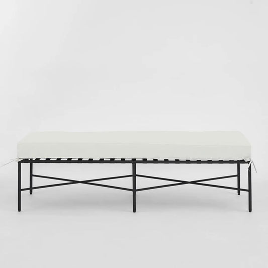 Sheffield Bench Outdoor Iron White Cushion PRE ORDER ETA 08/10/2025