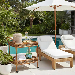Natural Rattan Bar Trolley Cart