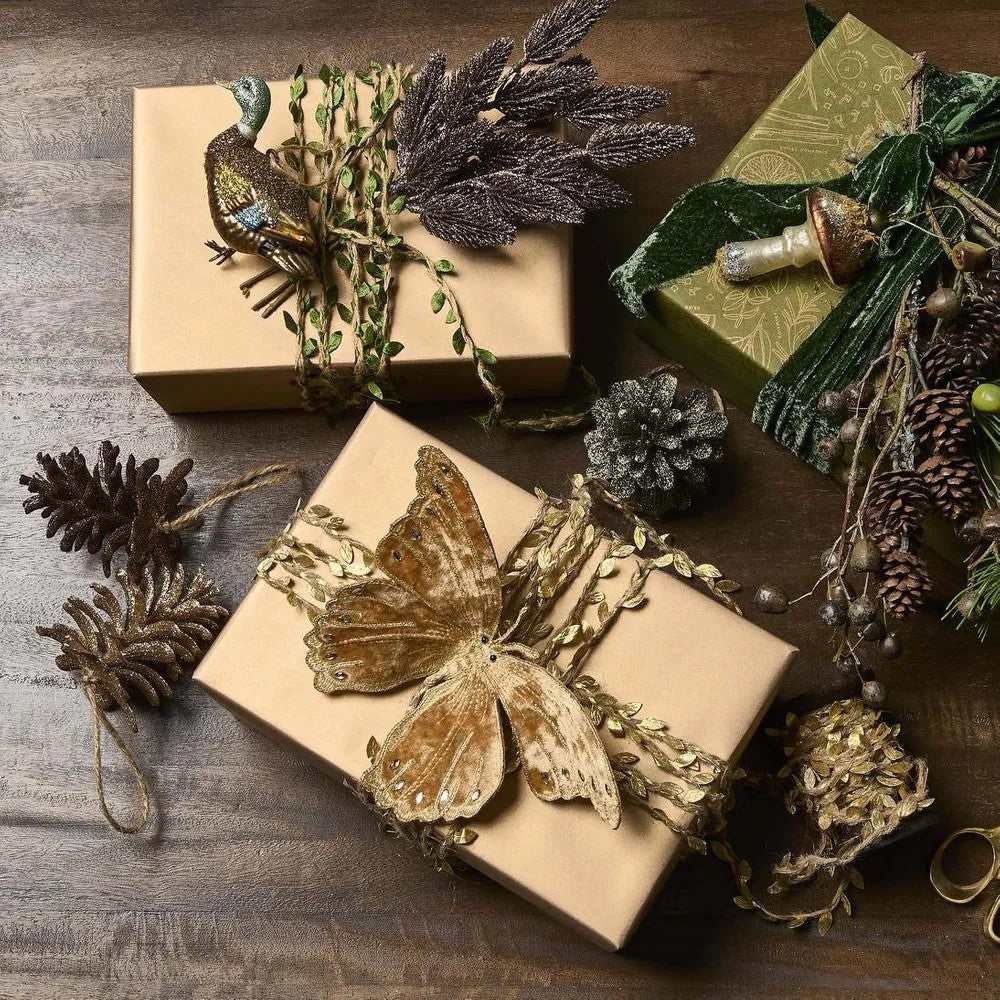 Glitter Hanging Pinecone Ornaments Box of 12 Copper