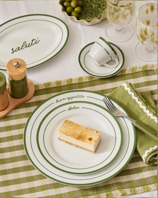 Set of 6 Osteria Ceramic Dinner Plates 27cm Buon Appetito