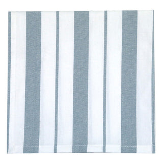 Set of 4 Blue French Stripe Cotton Napkins