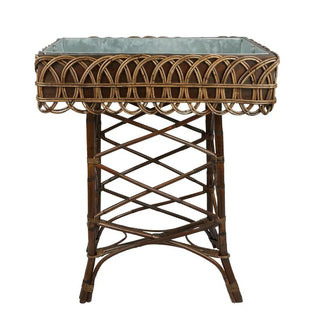 Rattan & Galvanised Iron Potting Table