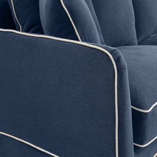 Noosa Hamptons 3 Seat Queen Sofa Bed Navy W/White Piping