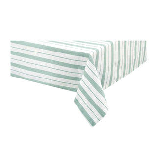 Sage French Striped Cotton Tablecloth 150cmx150cm
