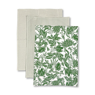 Pack of 3 Samara Green Tea Towel  50 x70cm