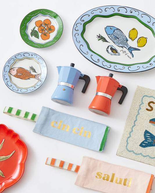 Set of 4 Deli Ceramic Plates 20.5x2.5cm