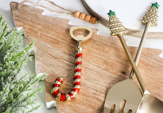 Christmas Set of 2  LV Brass Gold Salad Servers